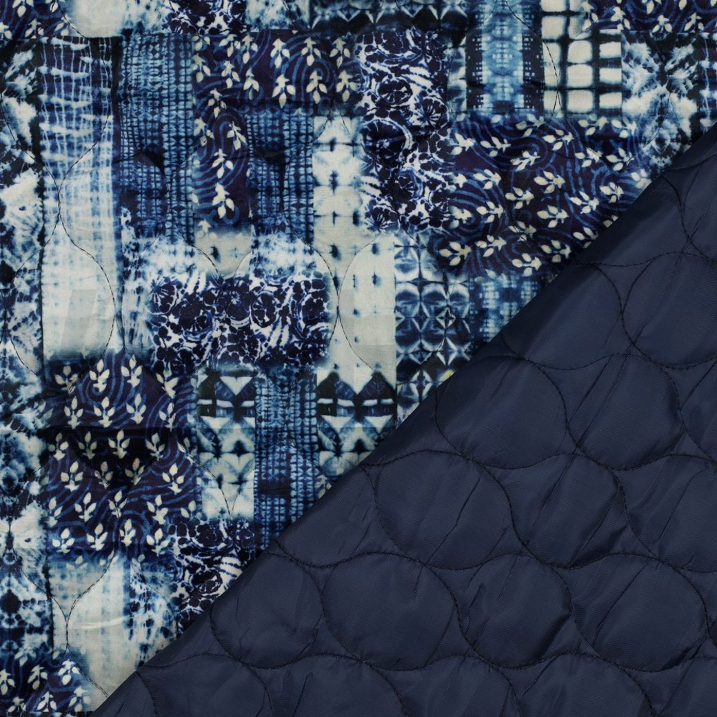 STEPPED VELVET DIGITAL PATCHWORK NAVY #4