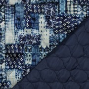 STEPPED VELVET DIGITAL PATCHWORK NAVY (thumbnail) #4