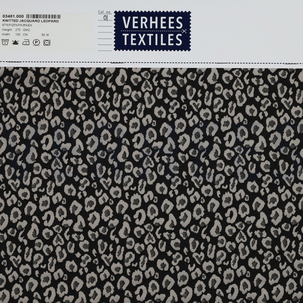 KNITTED JACQUARD ANIMAL SKIN BLACK #4