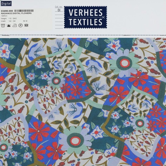 VISCOSE RADIANCE DIGITAL FLEURS BLEU #7