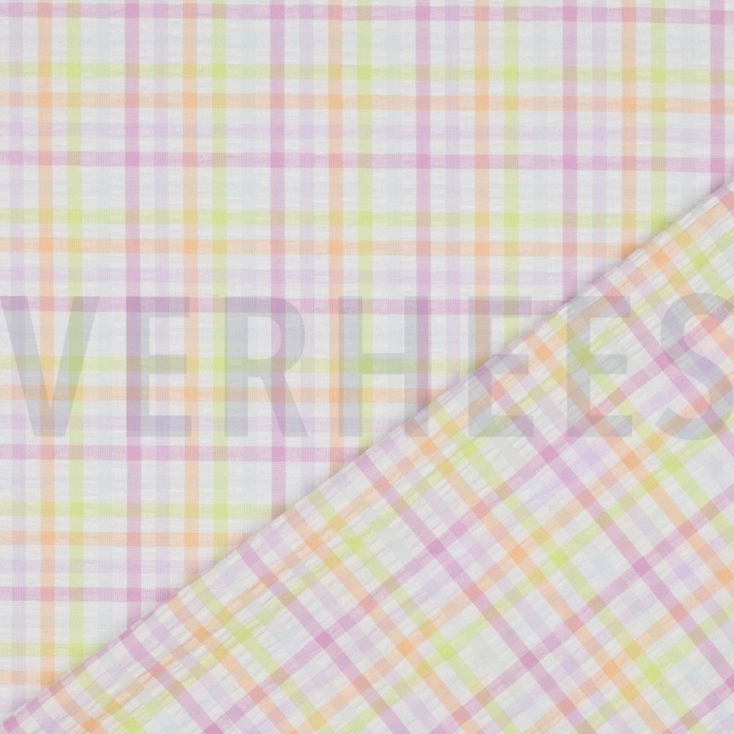 COTTON SEERSUCKER YARN DYED CHECKS MULTICOLOUR #4