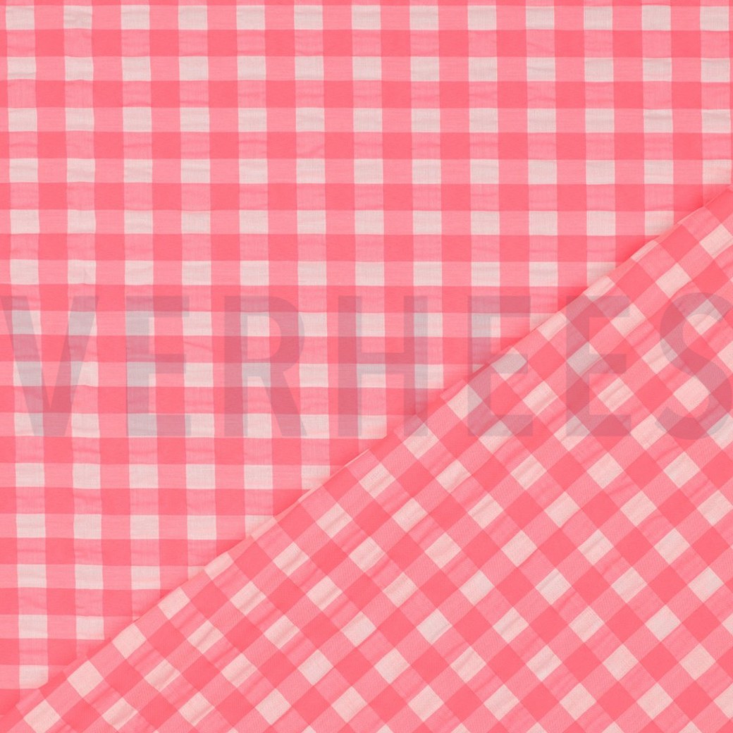 COTTON YARN DYED NEON CHECKS PINK #4