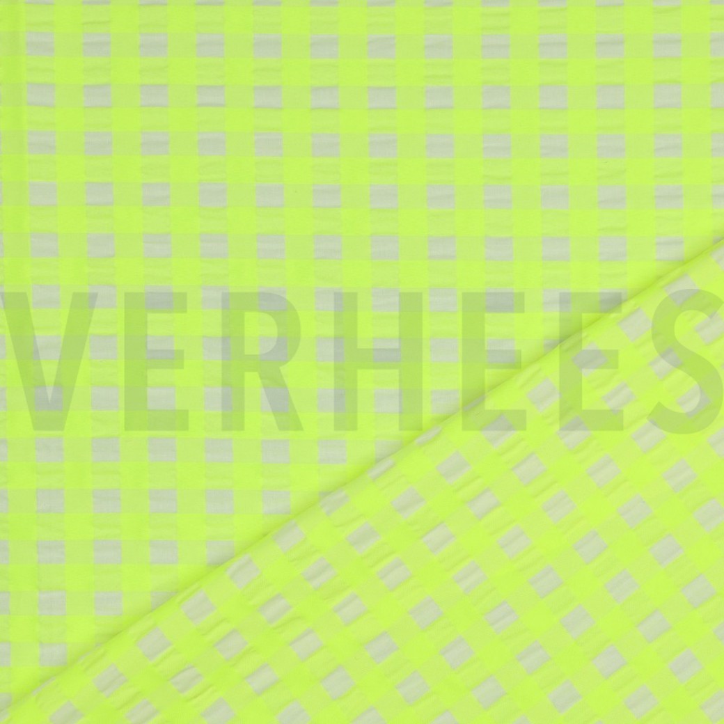 COTTON YARN DYED NEON CHECKS YELLOW #4