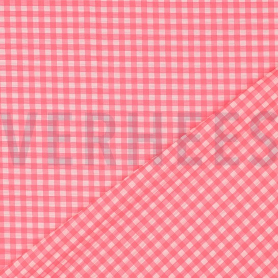 BAUMWOLLE GARNGEFÄRBT NEON KAROS ROSA #7