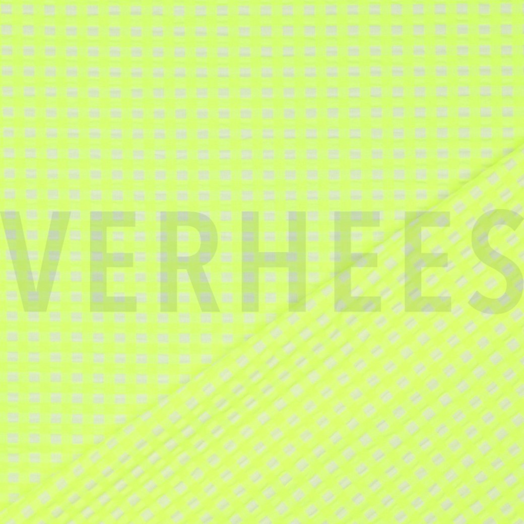 COTTON YARN DYED NEON CHECKS YELLOW #4
