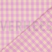 COTTON YARN DYED CHECKS LILAC / LIGHT ORANGE (thumbnail) #4