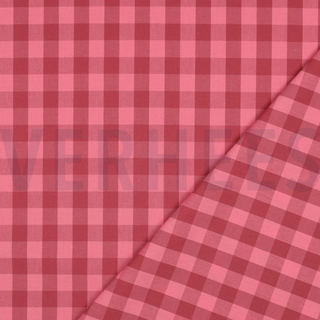 COTTON YARN DYED CHECKS MAUVE / BORDEAUX #4