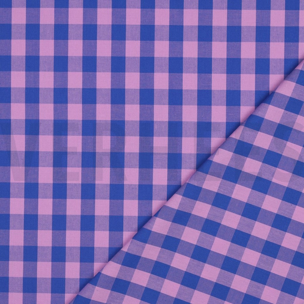COTTON YARN DYED CHECKS LAVENDER / BLUE #4