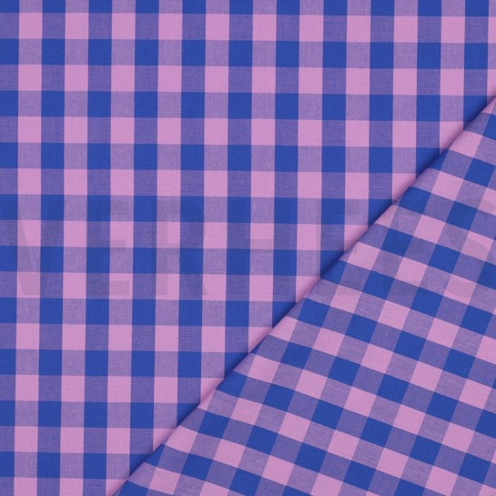 COTTON YARN DYED CHECKS LAVENDER/ BLUE #7