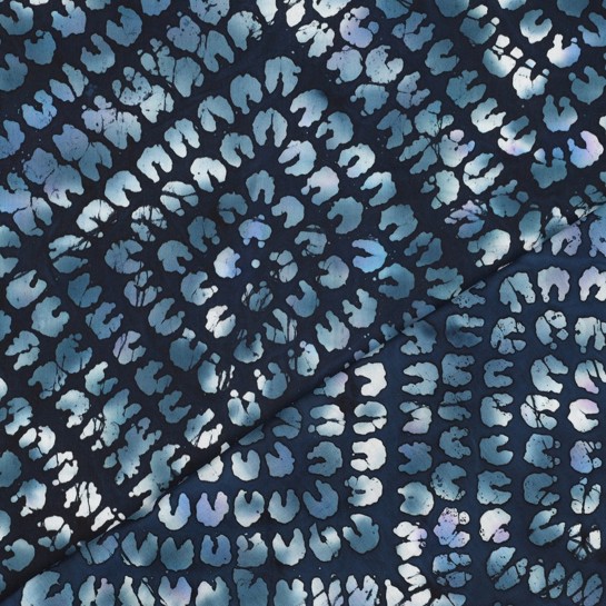 HANDGEMAAKTE BATIK VISCOSE MARINEBLAUW #7