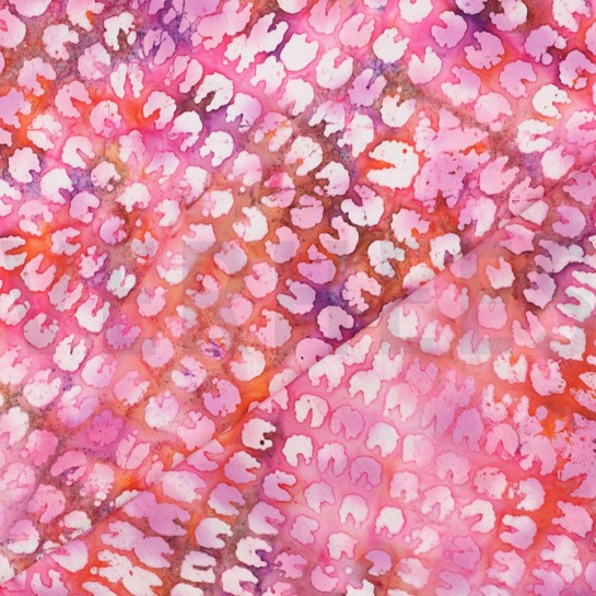 HANDGEMAAKTE BATIK VISCOSE ROZE #7