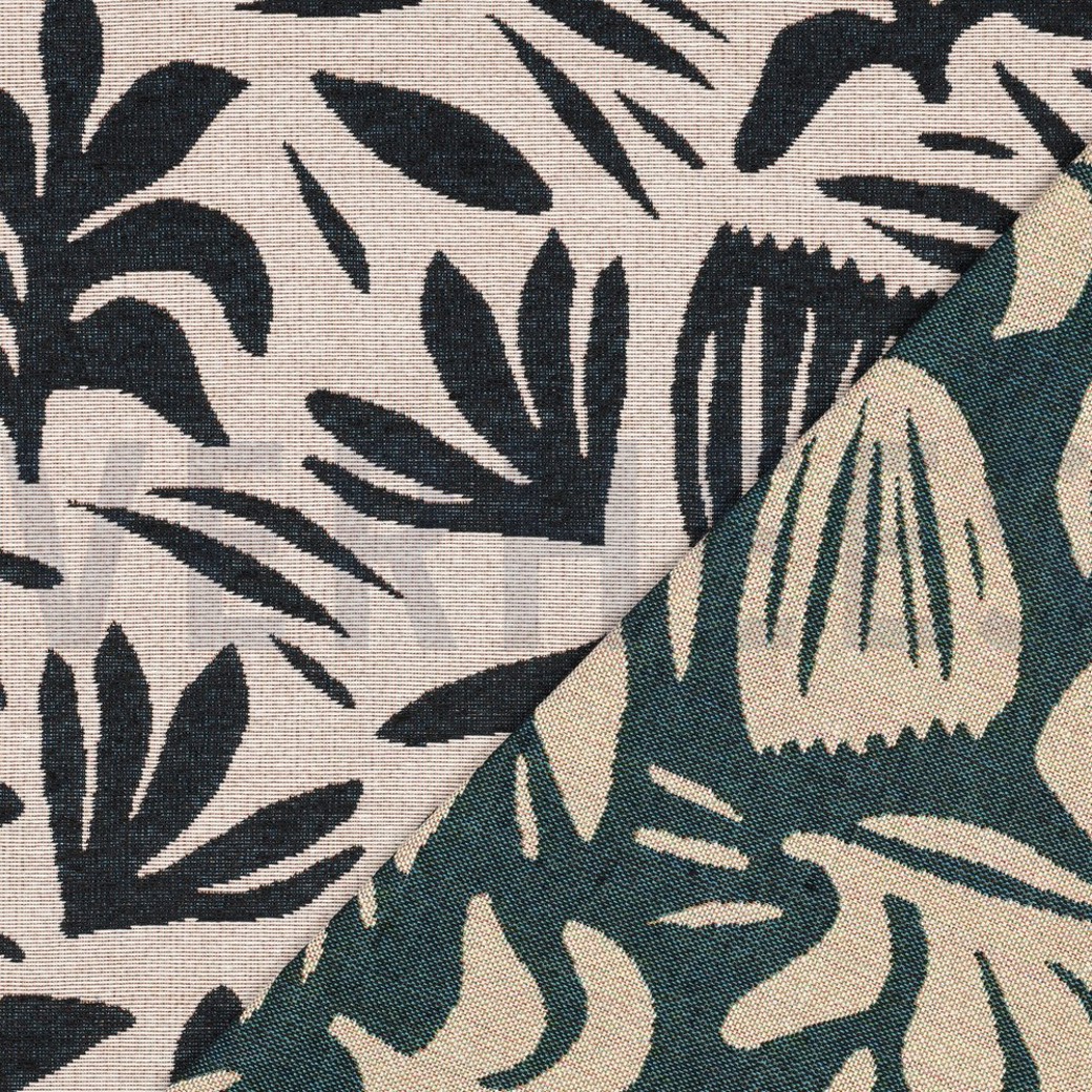GOBELIN LEAVES ABSTRACT ECRU / BLACK #4