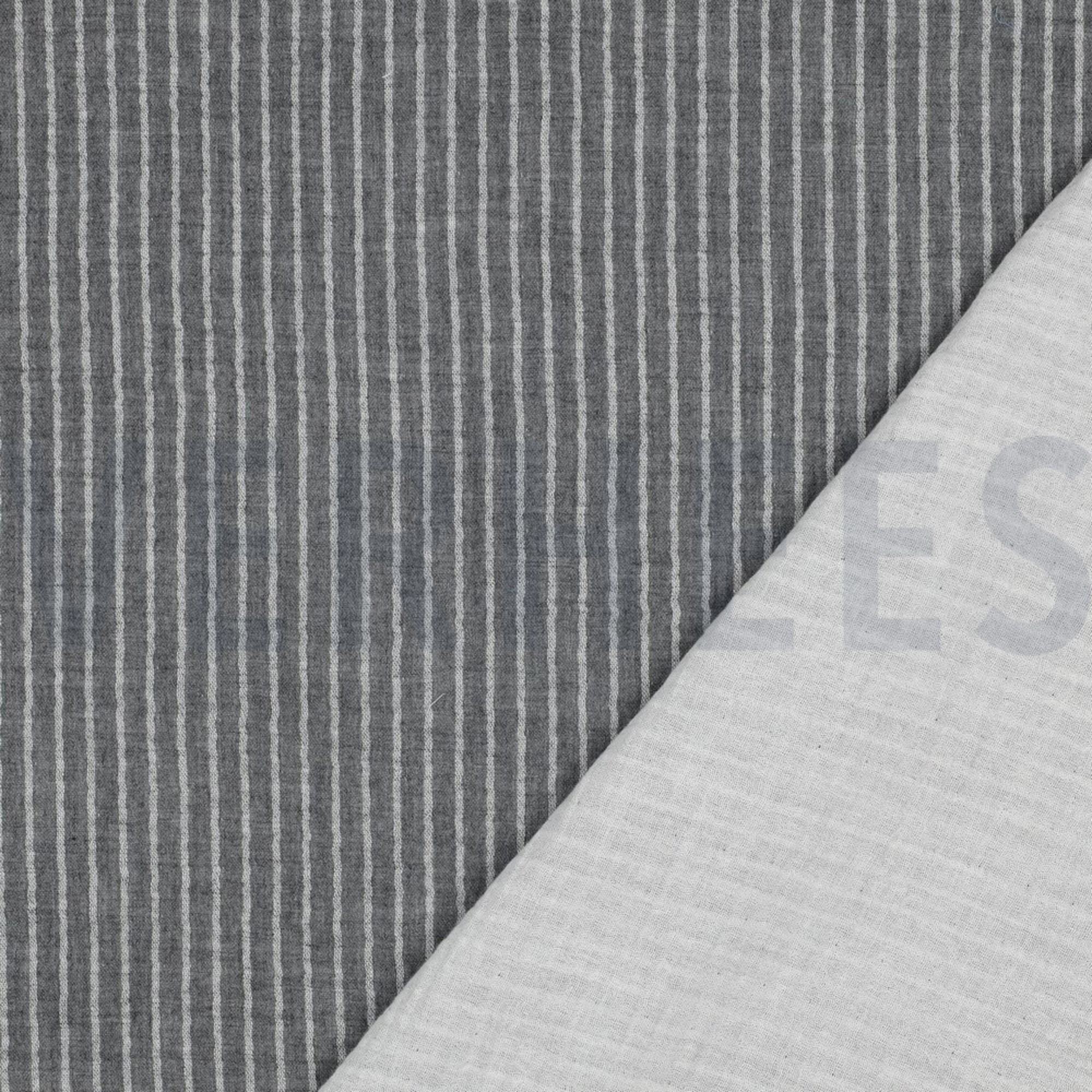 DOUBLE GAUZE YARN DYED STRIPES GREY (high resolution) #4