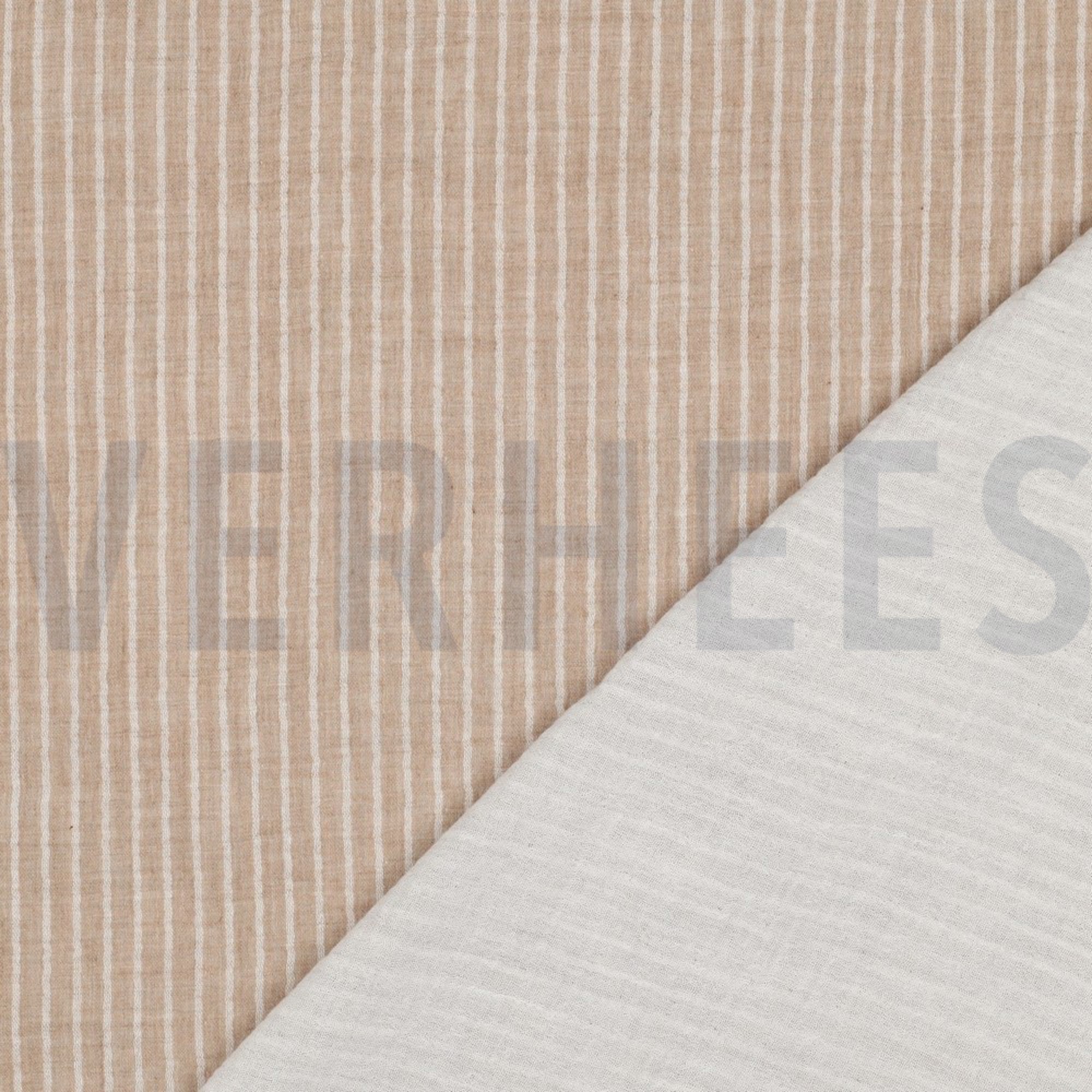 DOUBLE GAUZE YARN DYED STRIPES TAUPE (high resolution) #4