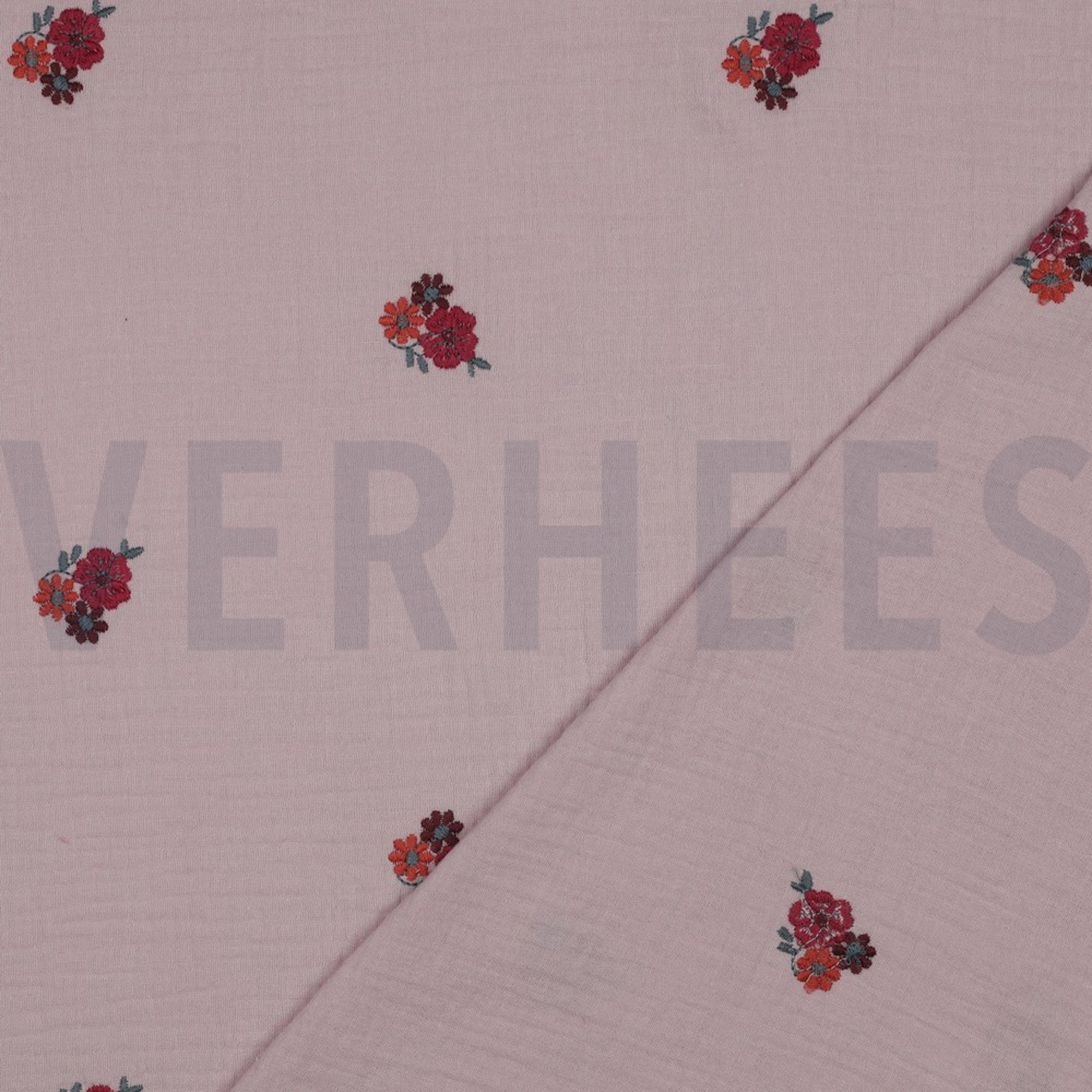 DOUBLE GAUZE EMBROIDERY FLOWERS SOFT ROSE (high resolution) #4