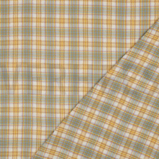 DOUBLE GAZE DE COTON CARREAUX TEINT FIL MULTICOLORE #7