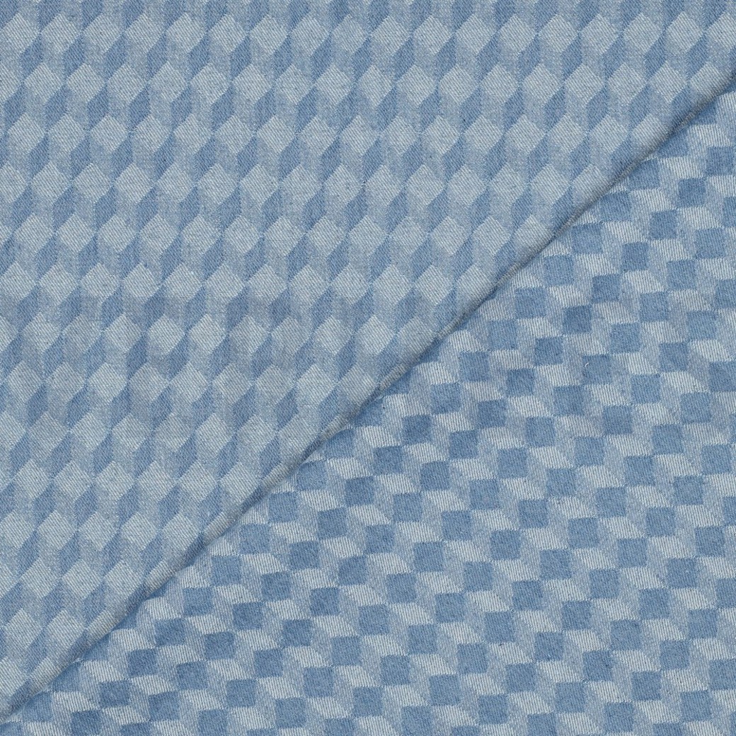 DENIM JACQUARD ABSTRACT LIGHT BLUE #4