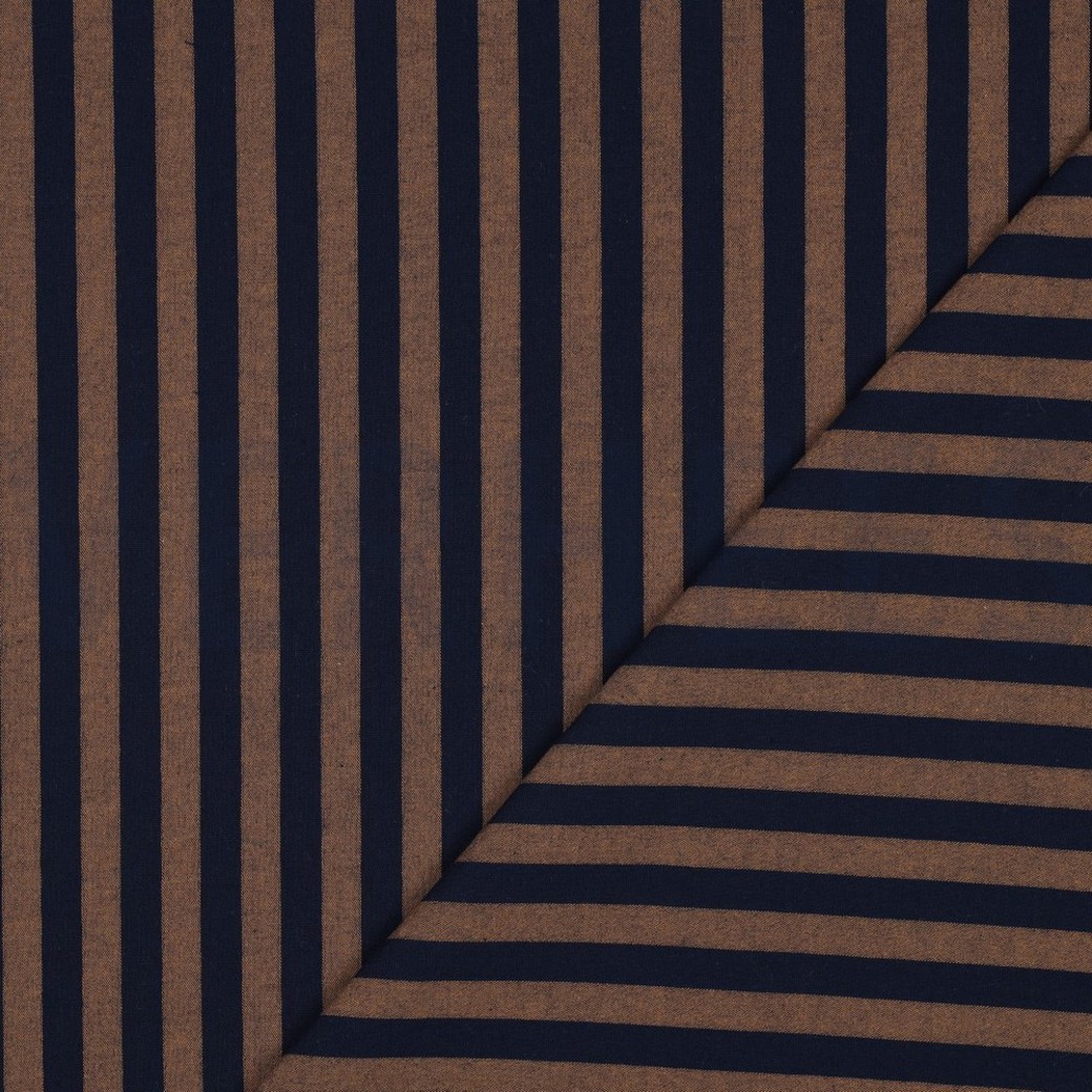COTTON YARN DYED STRIPES NAVY #4