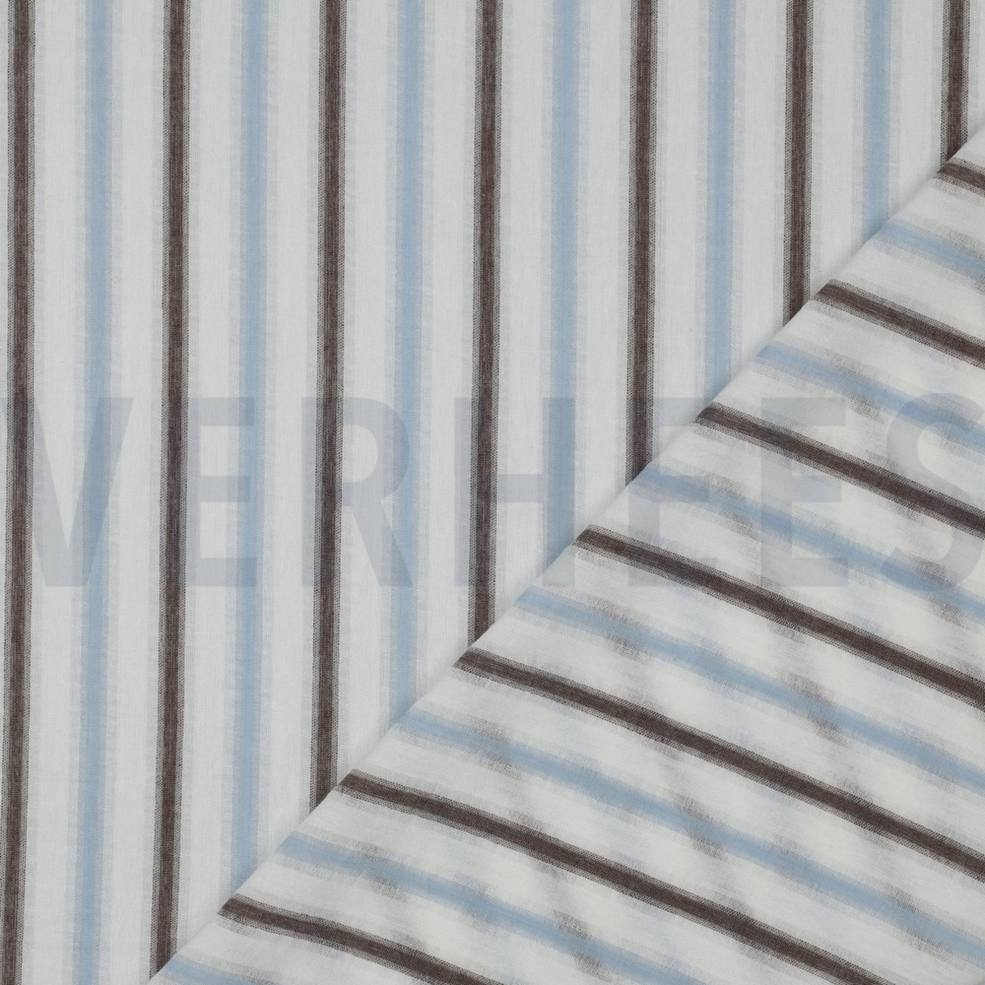 COTTON SEERSUCKER YARN DYED STRIPES BLUE / BROWN (high resolution) #4