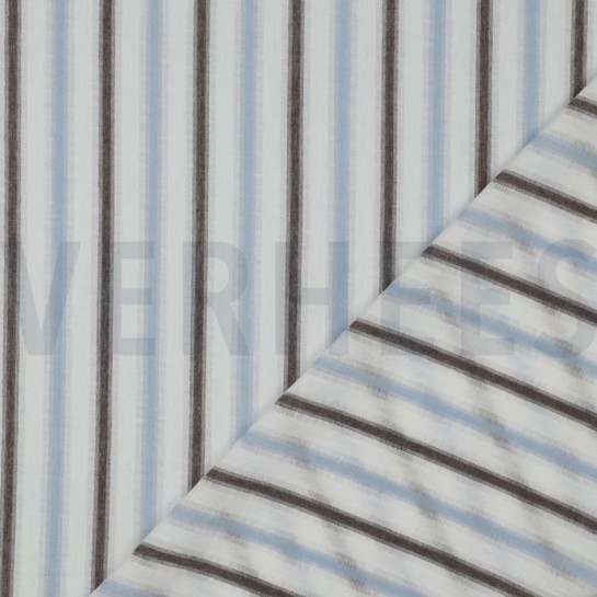 COTTON SEERSUCKER YARN DYED STRIPES BLUE #7