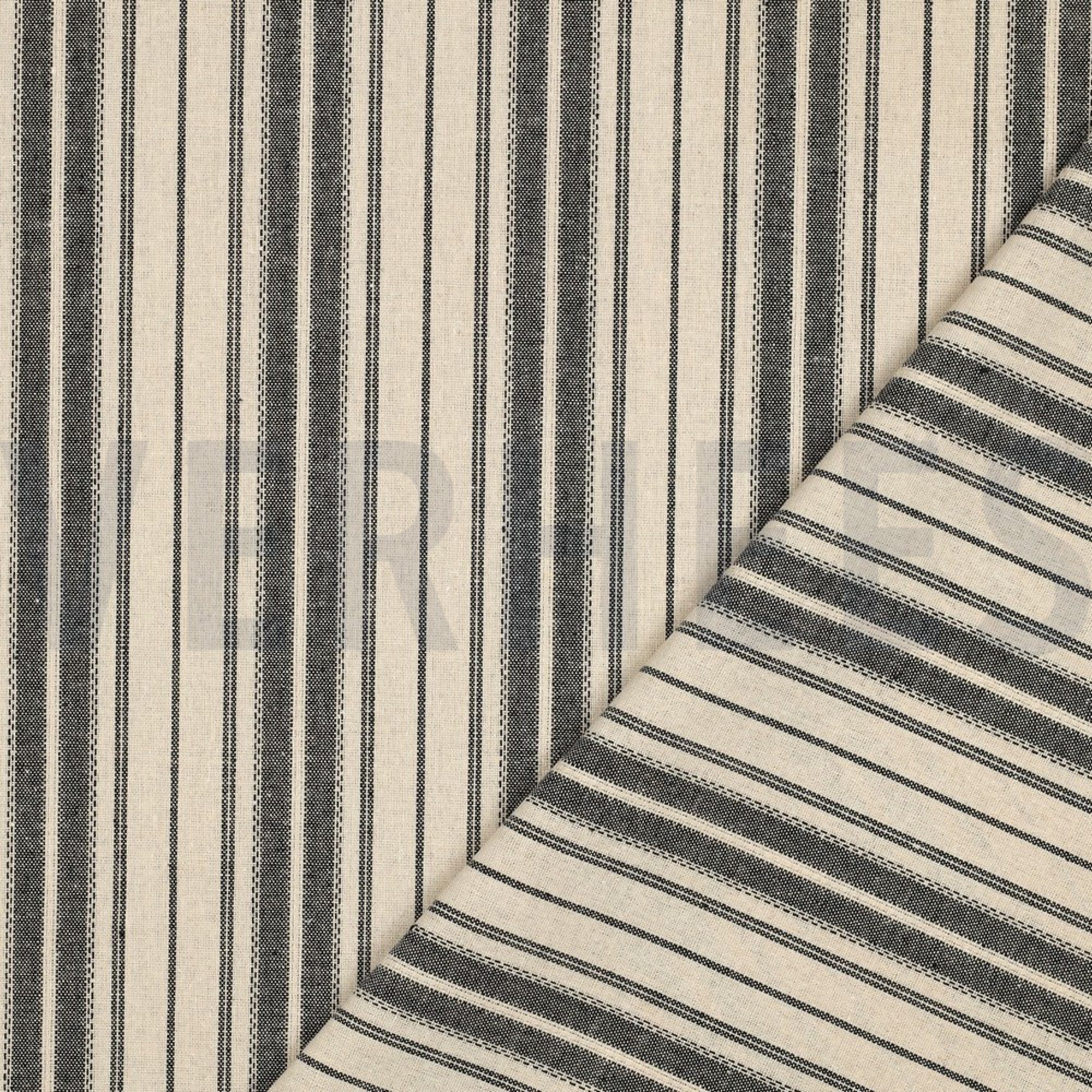 LINEN VISCOSE STRIPES NATURAL / BLACK (high resolution) #4