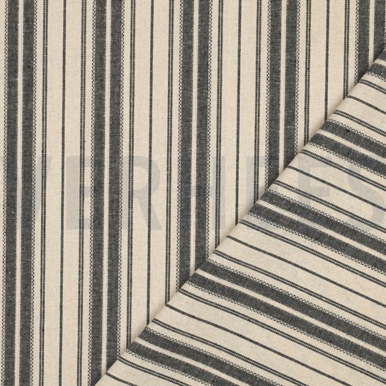 LEINEN VISKOSE STREIFEN NATUR / SCHWARZ #7
