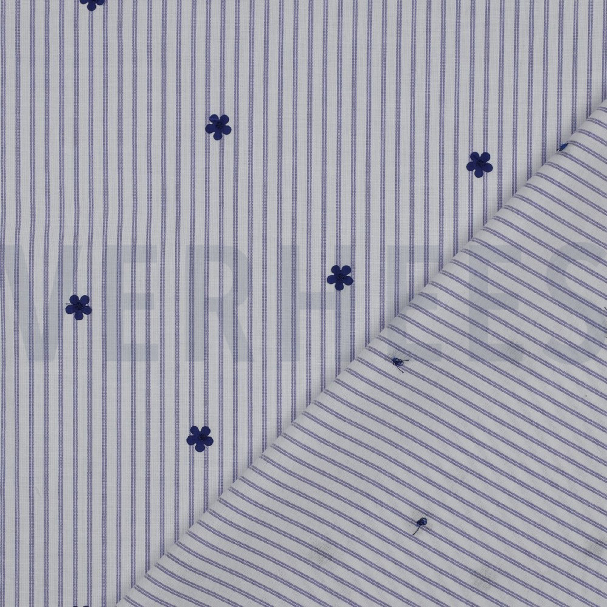 COTTON STRIPE FLOWERS DARK COBALT (high resolution) #4