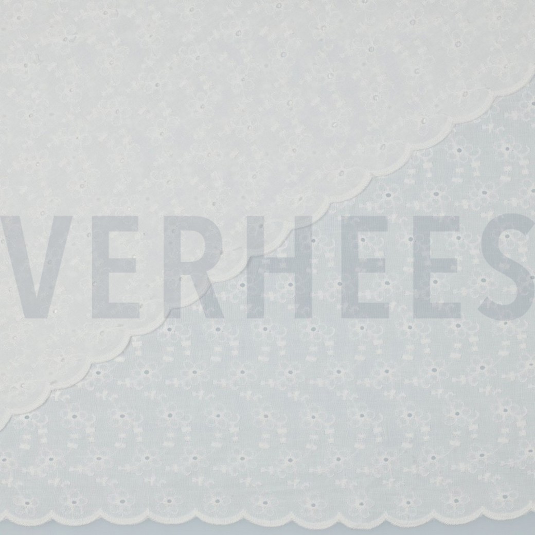 COTTON EMBROIDERY 2-SIDE BORDER WHITE #4