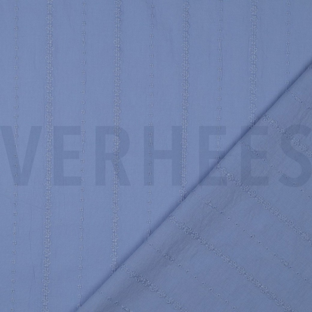 COTTON VOILE EMBROIDERY STRIPES LAVENDER #4