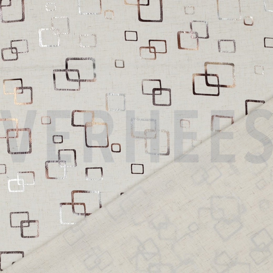LINEN VISCOSE FOIL GRAPHIC BRONZE #4