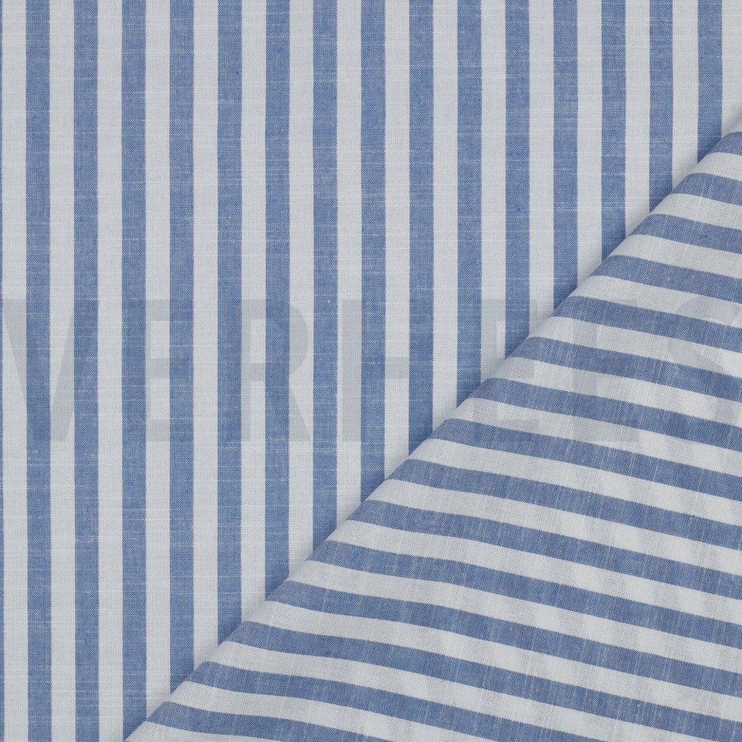COTTON YARN DYED STRIPES BLUE #4
