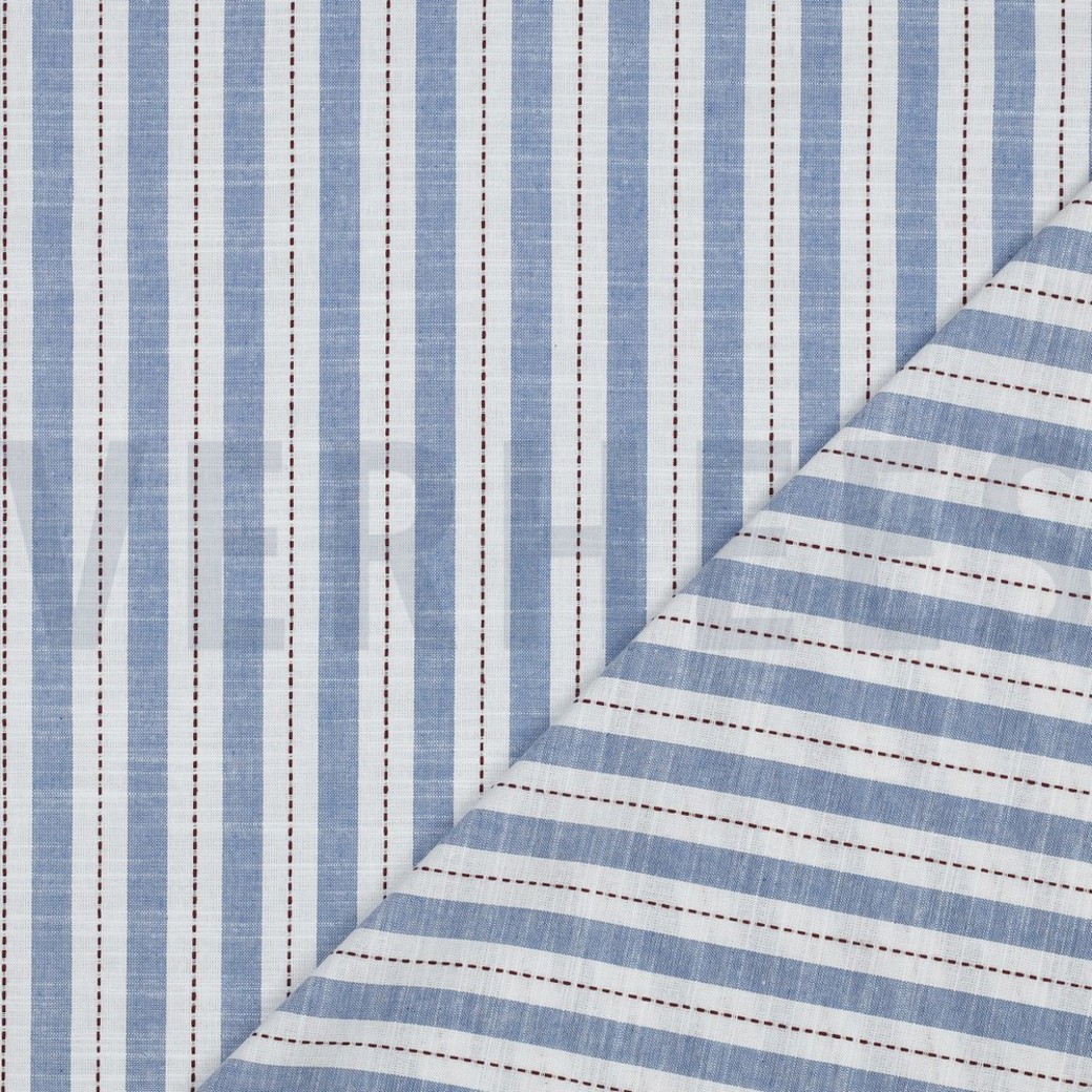 COTTON YARN DYED STRIPES BLUE #4