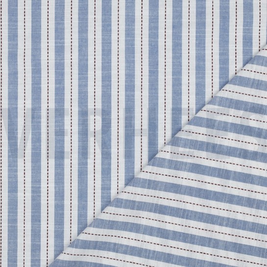 BAUMWOLLE GARNGEFÄRBT STREIFEN BLAU #7