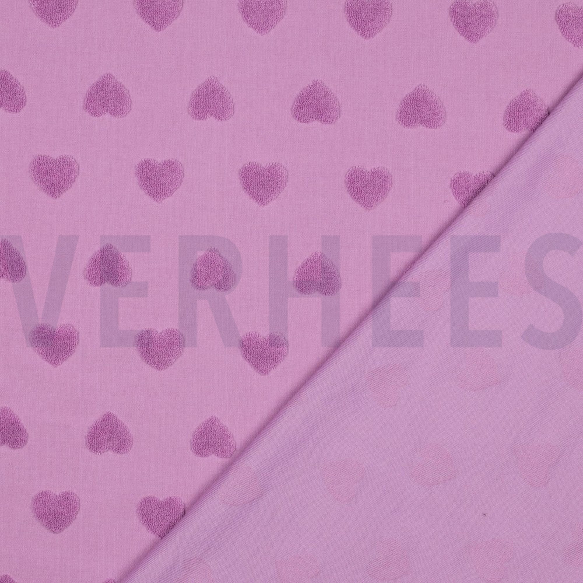 COTTON TOWELING KNIT HEARTS LILAC (high resolution) #4
