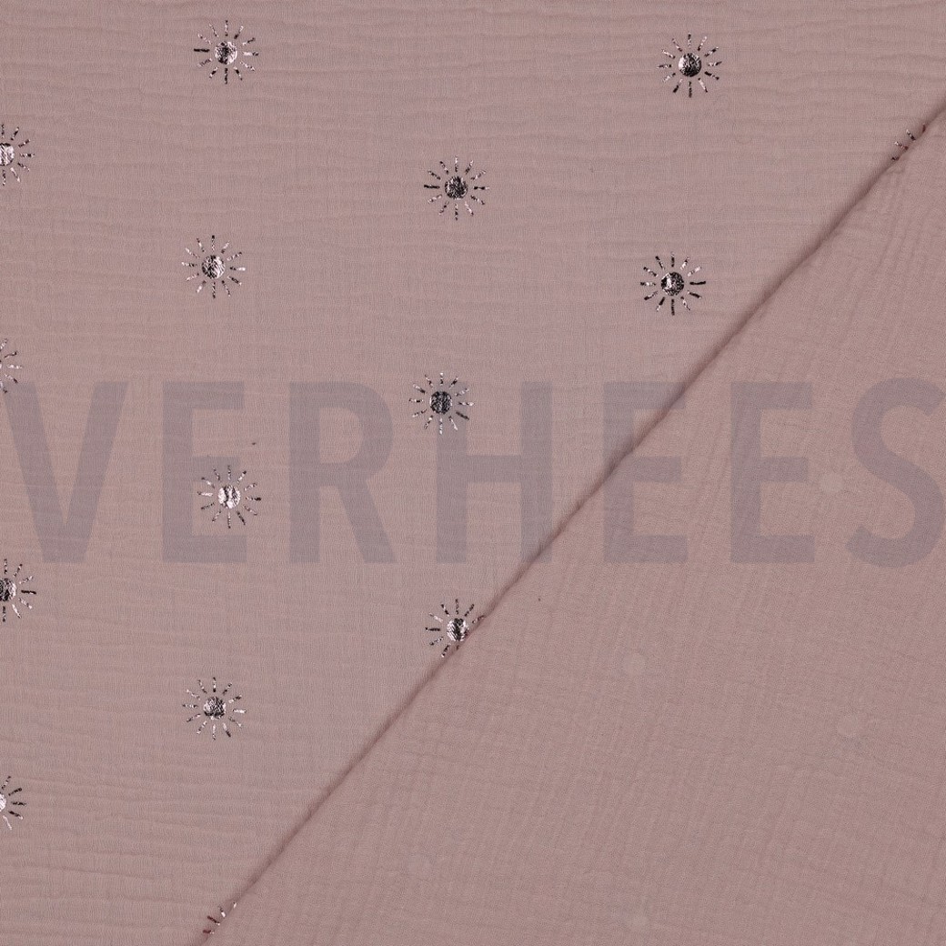 DOUBLE GAUZE FOIL SUNNY SOFT ROSE #4