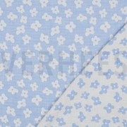 DOUBLE GAUZE JACQUARD FLOWERS ROYAL BLUE (thumbnail) #4