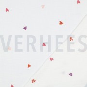 DOUBLE GAUZE EMBROIDERY HEARTS PINK / ORANGE (thumbnail) #4