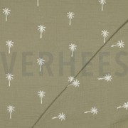 DOUBLE GAUZE EMBROIDERY PALM TREES MOSS GREEN (thumbnail) #4