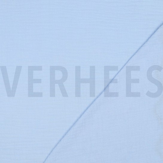 DOUBLE GAUZE TWO-SIDE SCALLOP LIGHT BLUE #7