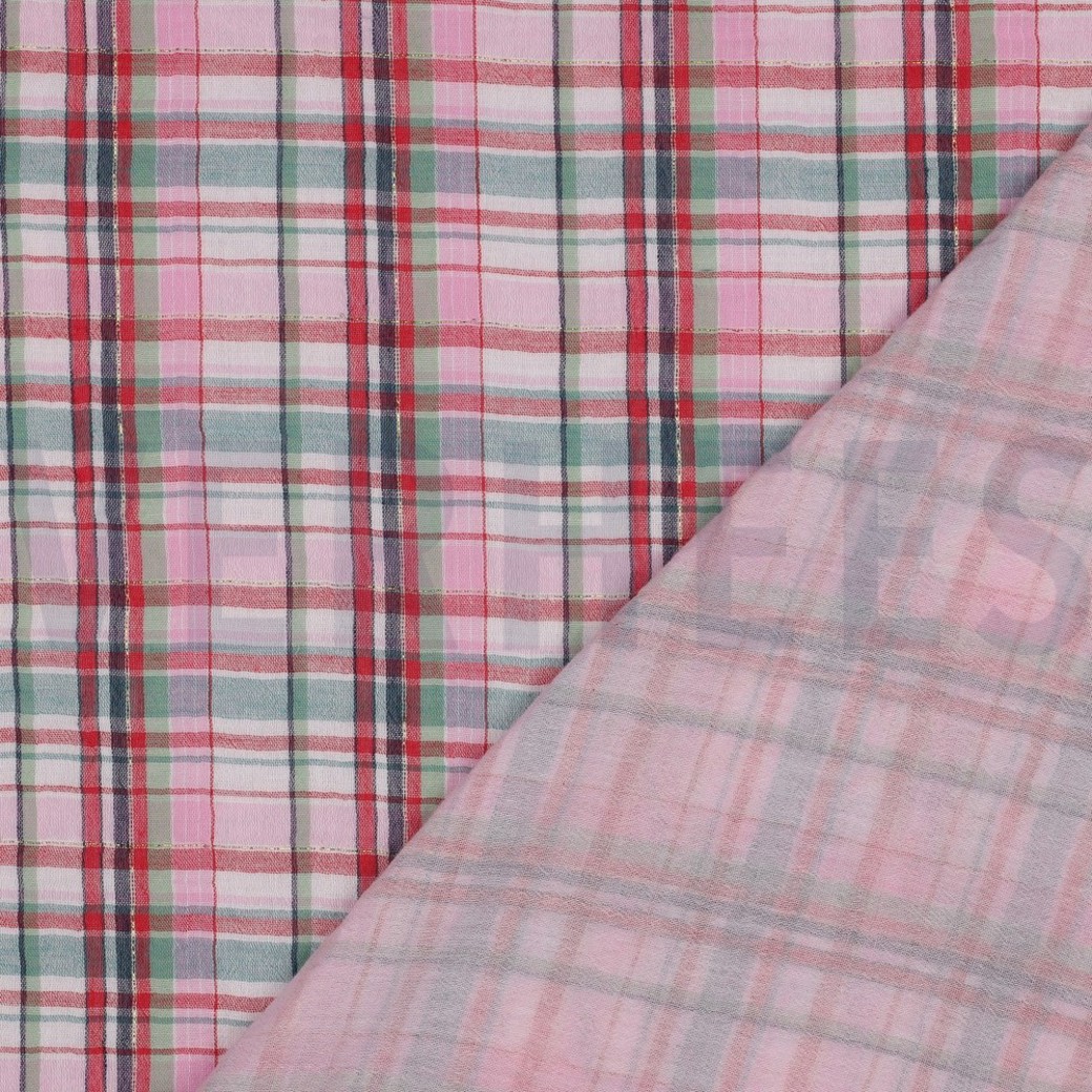 DOUBLE GAUZE YARN DYED CHECKS MUTLICOLOUR / LIGHT PINK #4