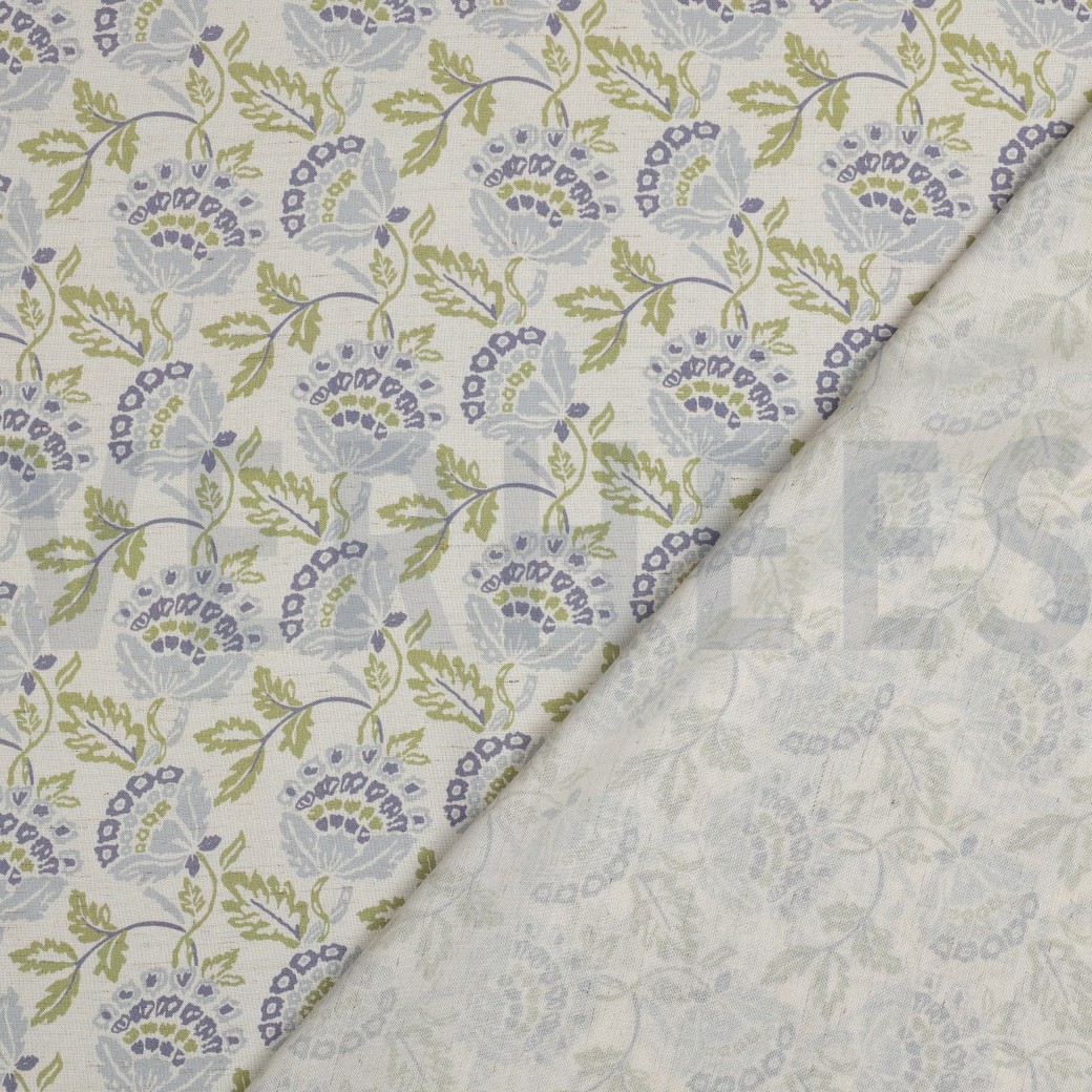 LINEN VISCOSE DIGITAL FLOWERS ECRU #4