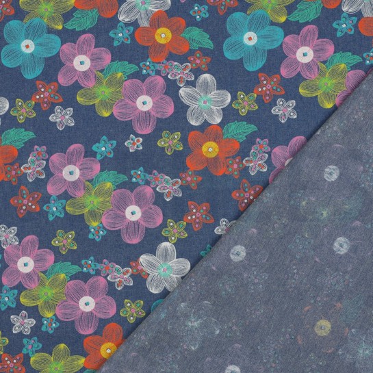 DENIM 4,5OZ FLOWERS JEANS #7