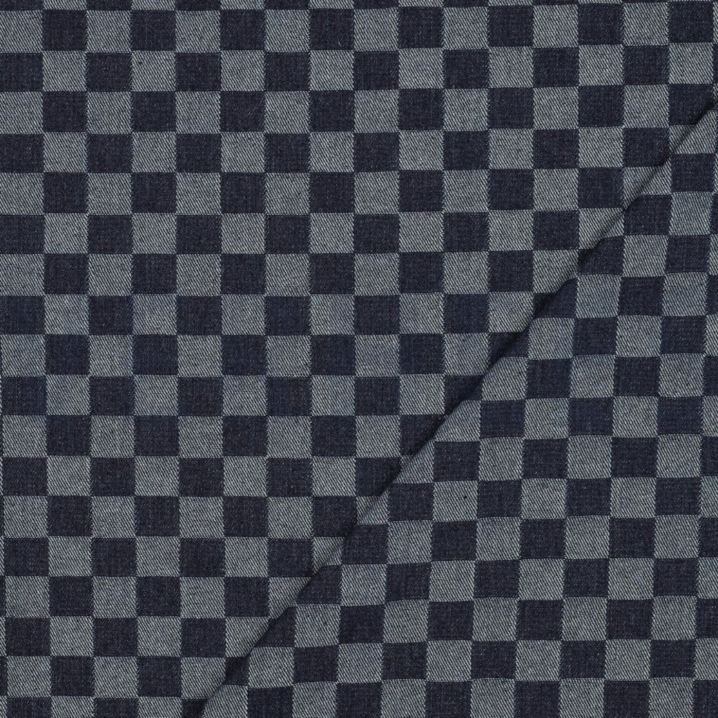 DENIM JACQUARD CHECKS JEANS #4