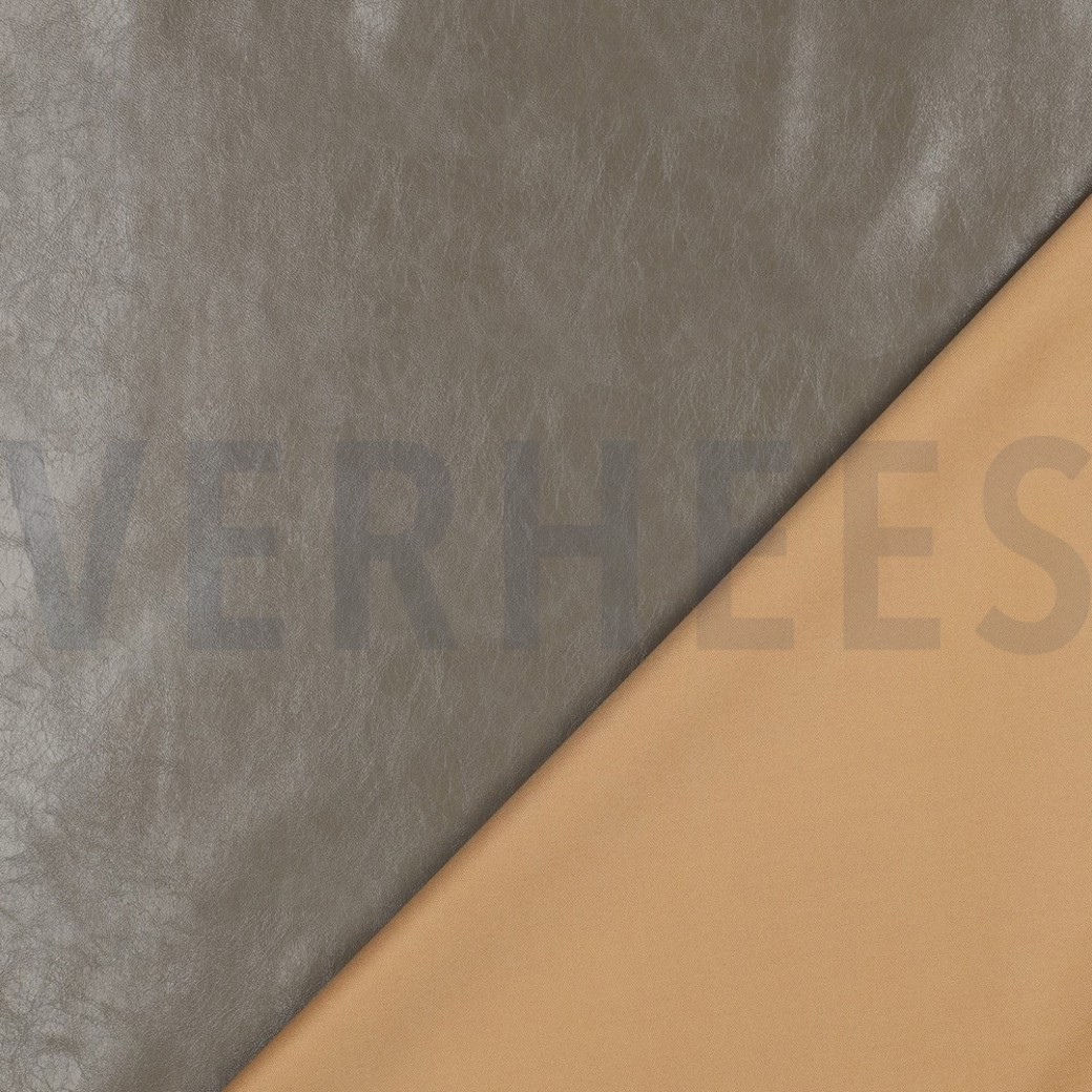 FAUX LEATHER SHINY STRETCH STONE #4