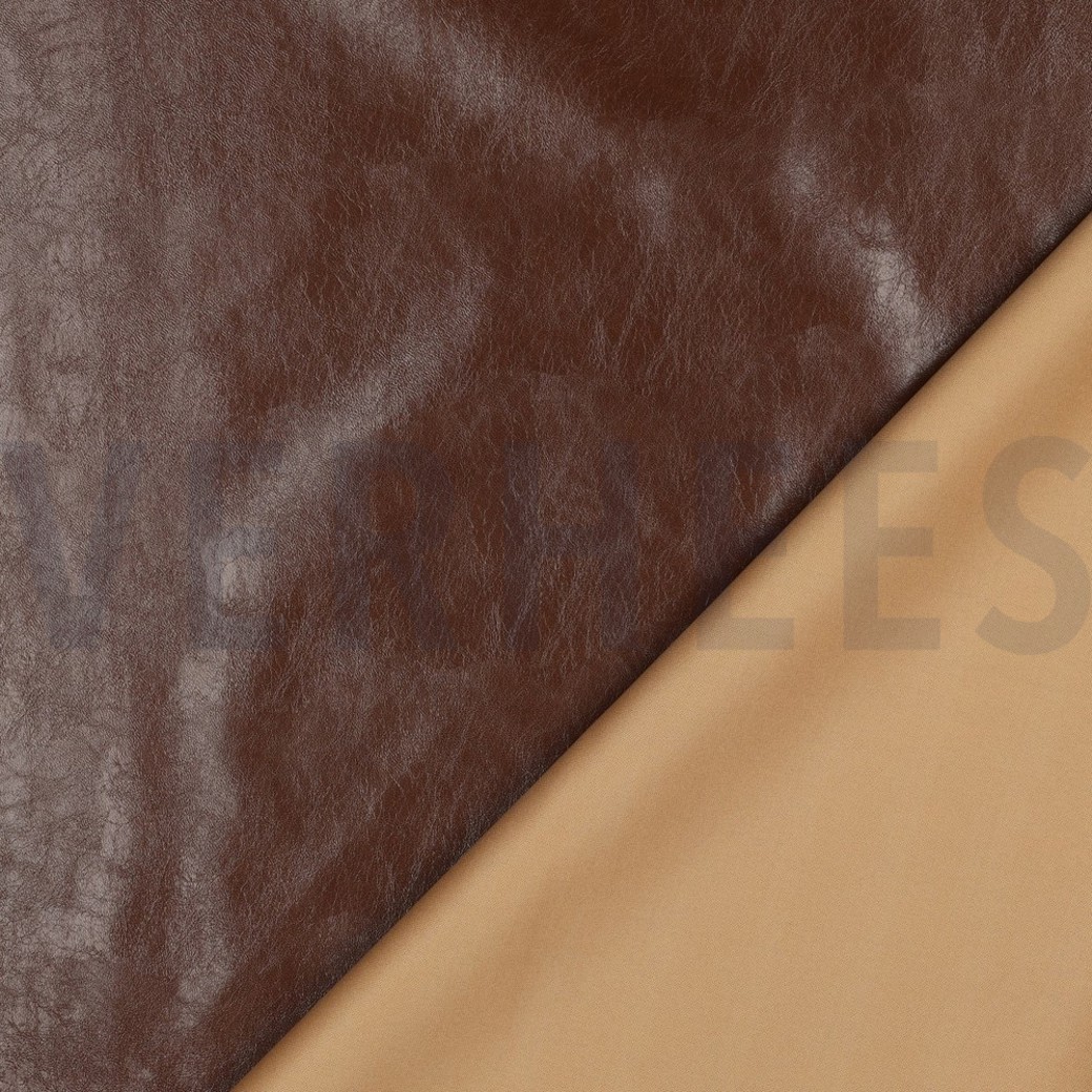 FAUX LEATHER SHINY STRETCH BROWN #4