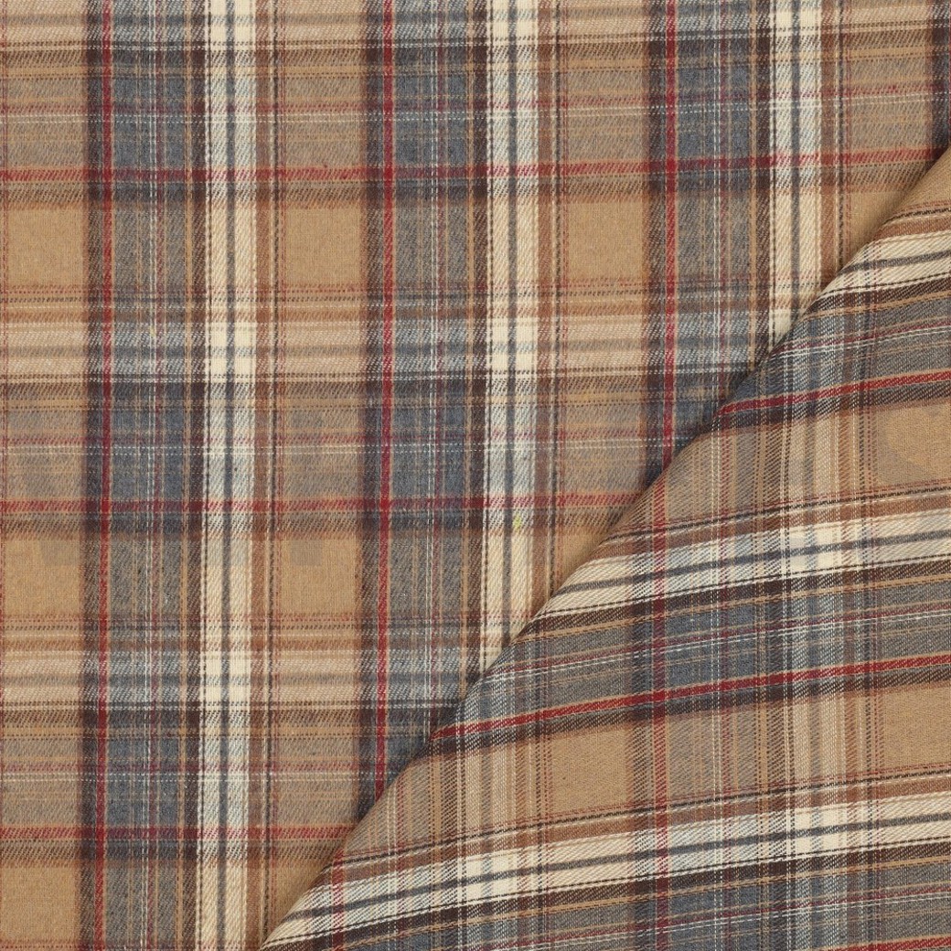 BRUSHED YARN DYED CHECKS BEIGE #4