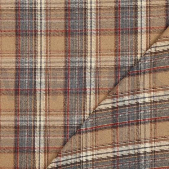 BRUSHED YARN DYED CHECKS BEIGE #7