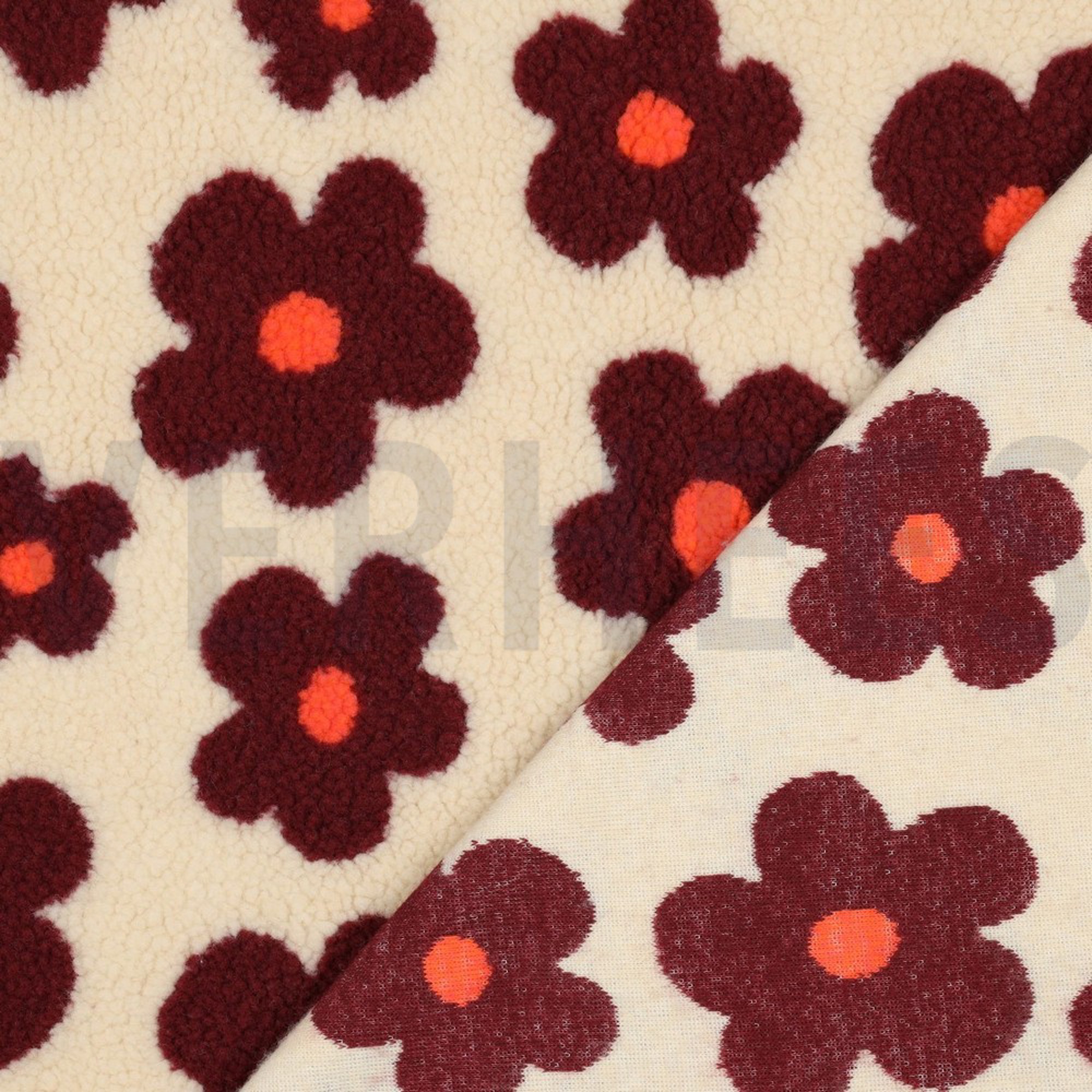 TEDDY FLOWERS BEIGE/WINE RED (high resolution) #4