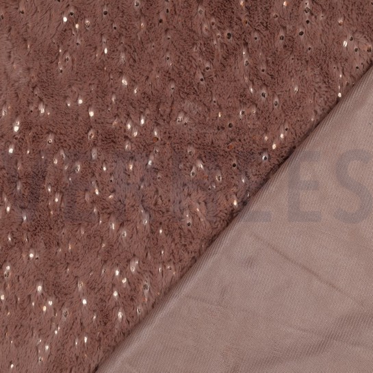 FAUX FUR WITH FOIL DARK ROSE #7