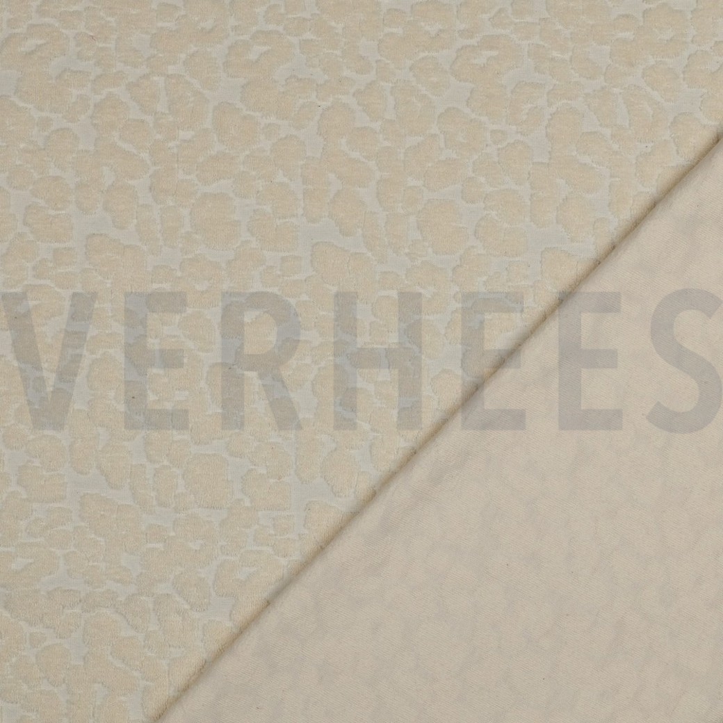 COTTON TOWELING KNIT ANIMAL SKIN NATURAL WASHED #4